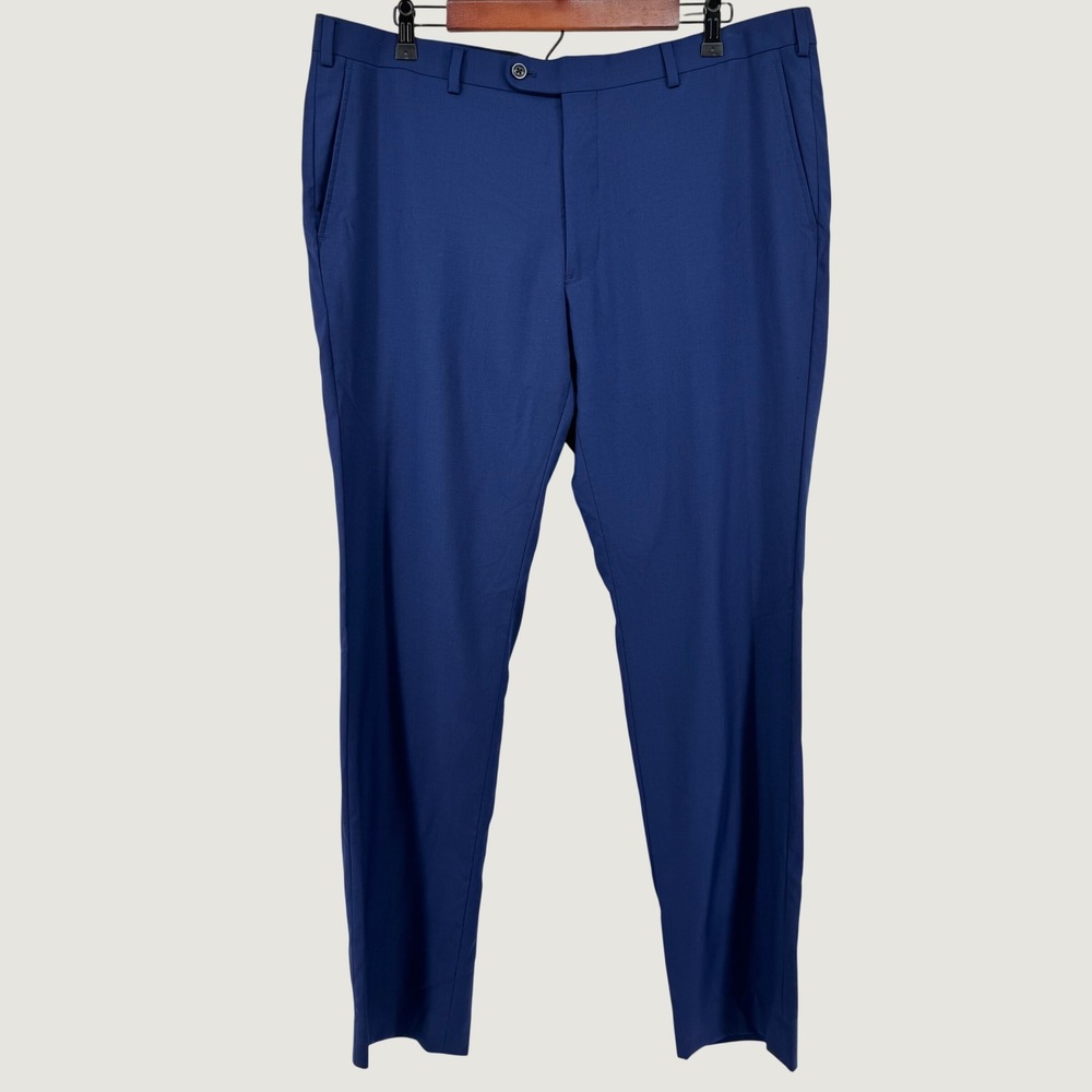 John Varvatos USA Dress Pants Mens 38x32 Blue Wool Bedford St-T Trousers